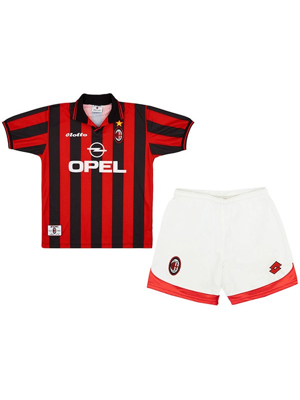 AC milan home kids kit children retro jersey 1997-1998